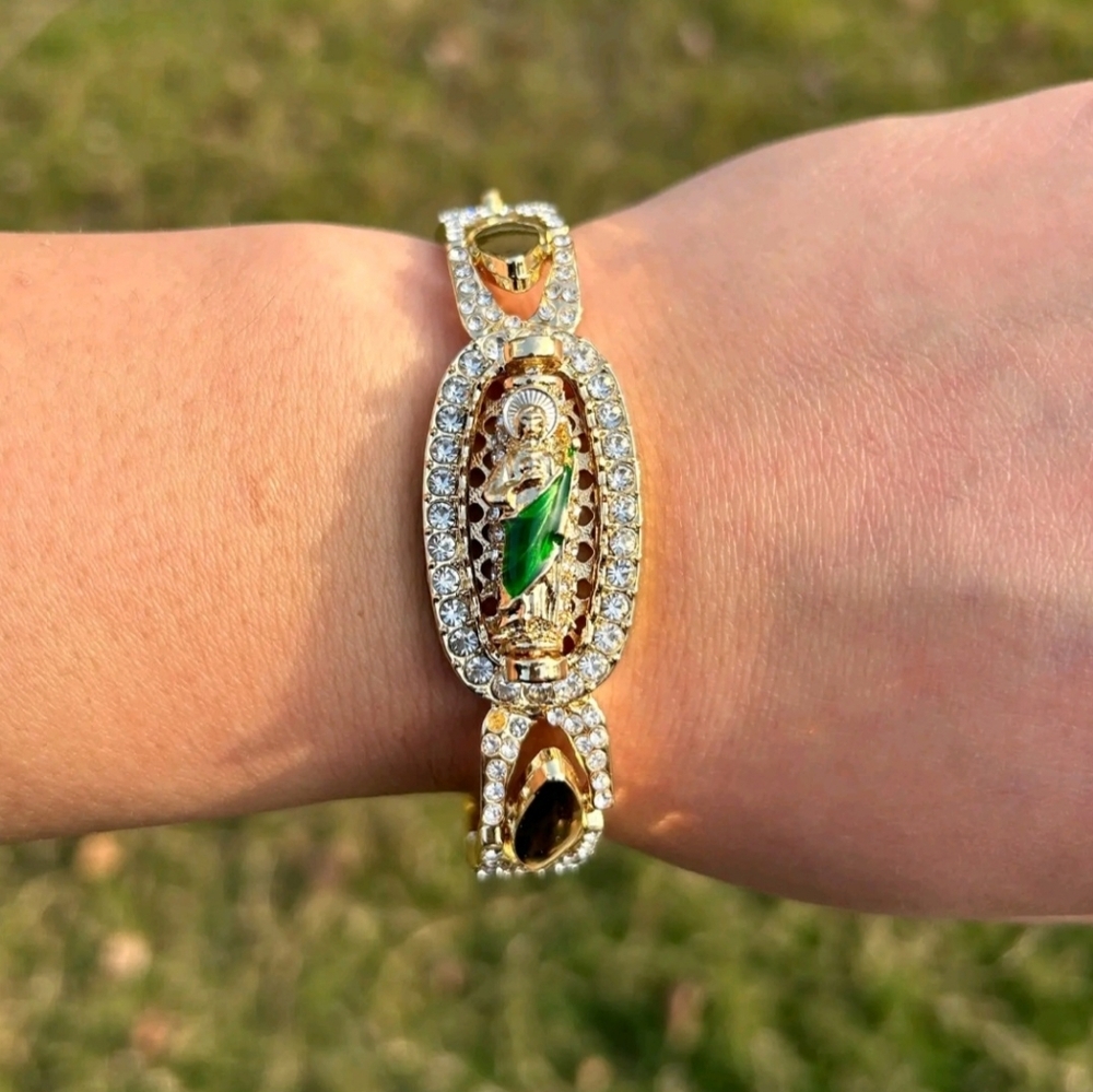 Revolving Bracelet San Judas Bracelet Virgen Mary Bracelet San JudasTadeo Brac